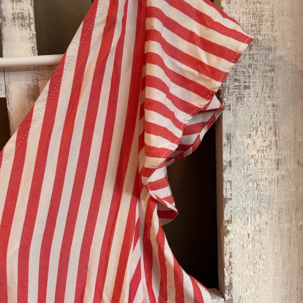 LOFT Striped Tie Shorts Romper - Picture 6 of 9